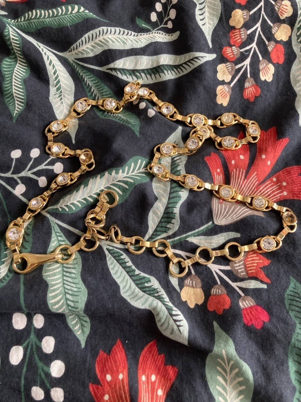 Vintage Gold-Tone Crystal waist belt AS IS